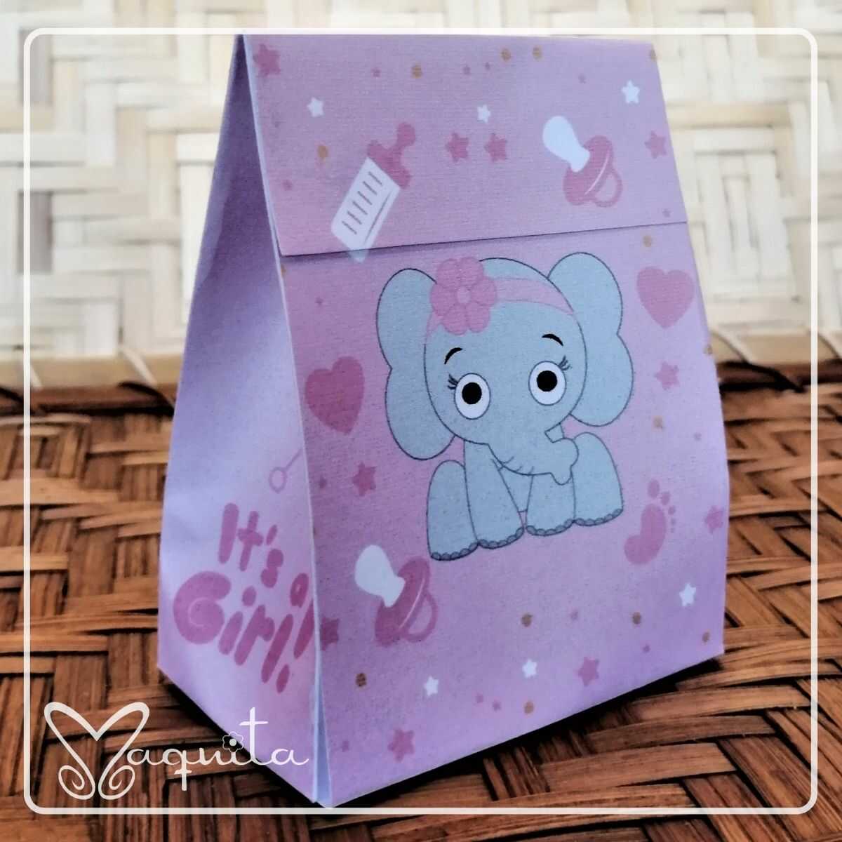 Cajita regalo Bolsa Elefante Niña